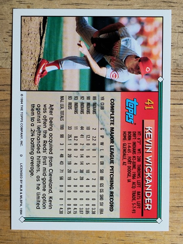 1994 Topps #41 Kevin Wickander