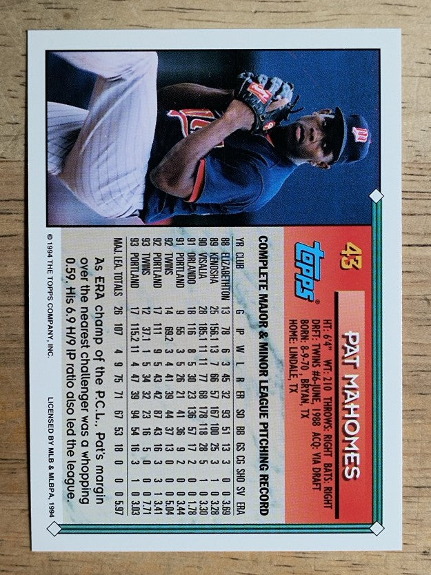 1994 Topps #43 Pat Mahomes