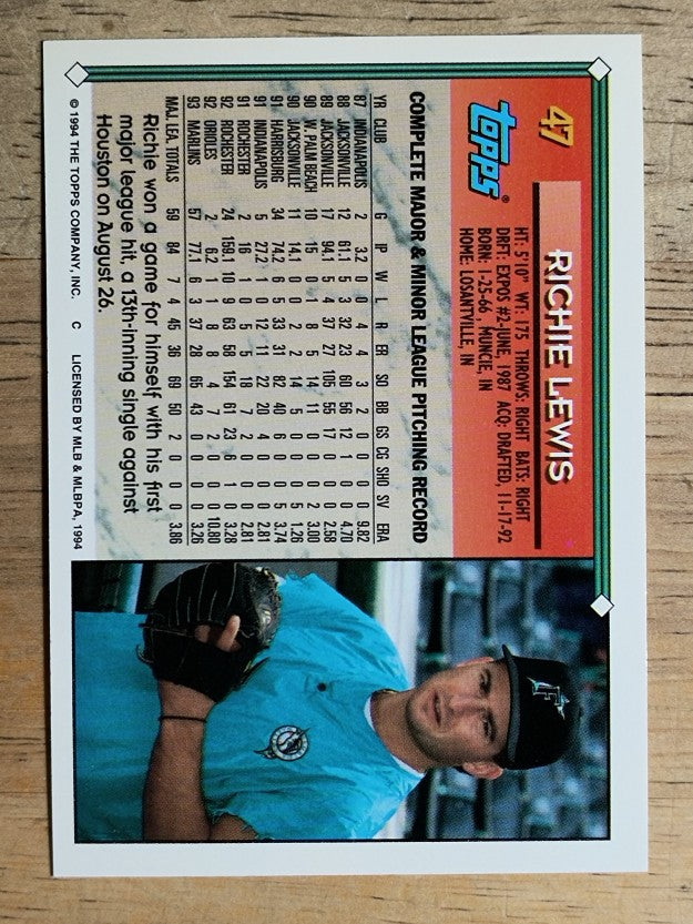 1994 Topps #47 Richie Lewis