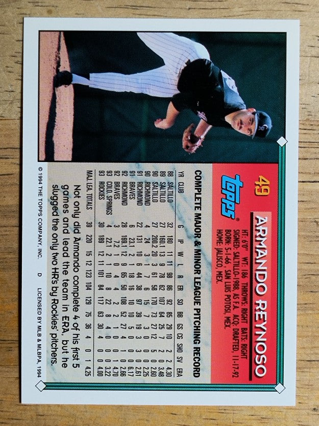 1994 Topps #49 Armando Reynoso