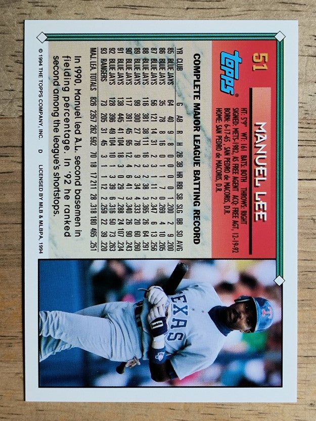 1994 Topps #51 Manuel Lee
