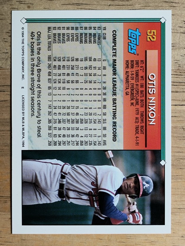 1994 Topps #52 Otis Nixon