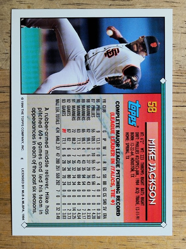 1994 Topps #58 Mike Jackson