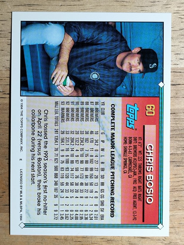 1994 Topps #60 Chris Bosio