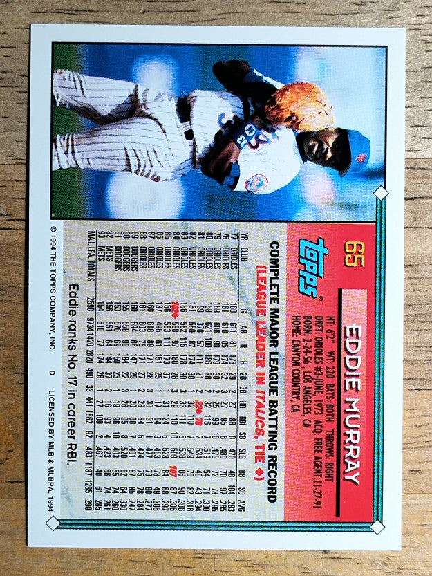 1994 Topps #65 Eddie Murray