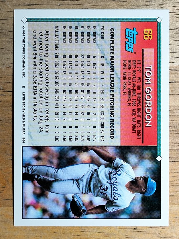 1994 Topps #66 Tom Gordon