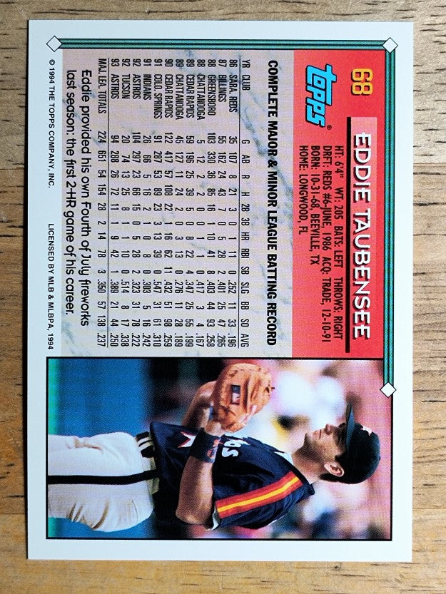 1994 Topps #68 Eddie Taubensee