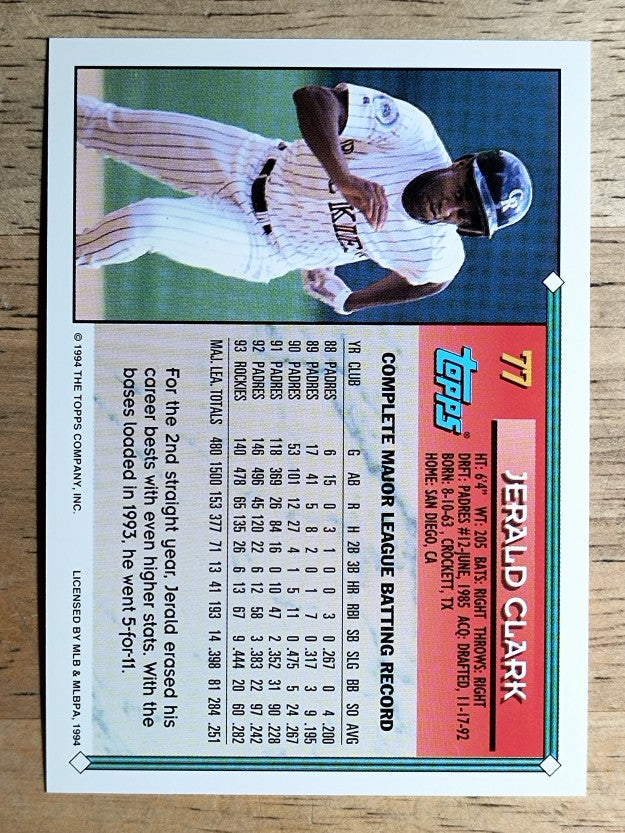 1994 Topps #77 Jerald Clark
