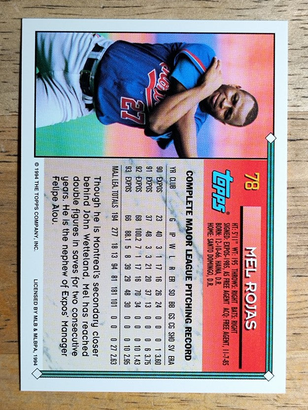 1994 Topps #78 Mel Rojas