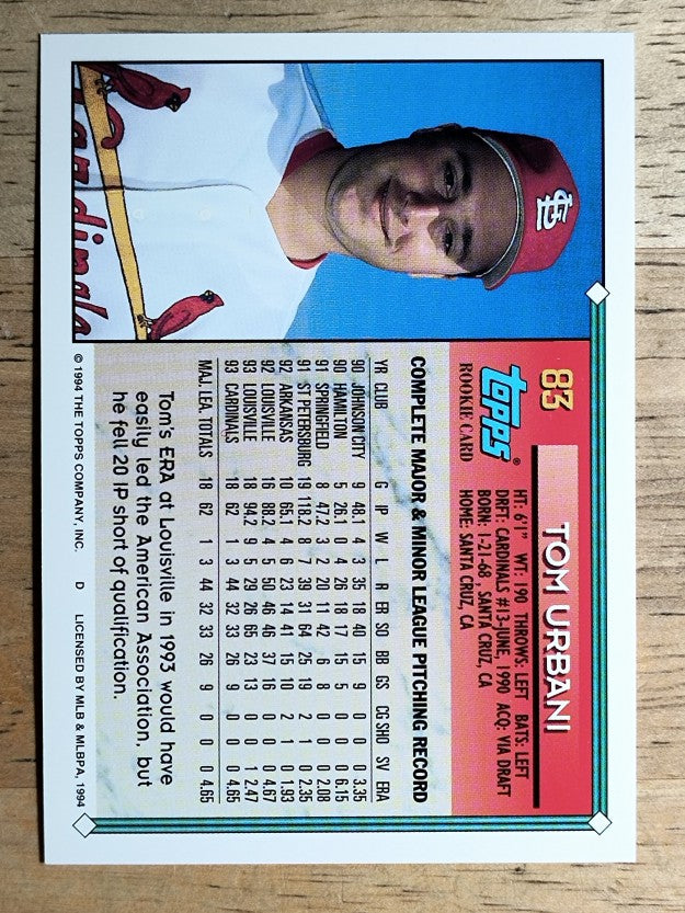 1994 Topps #83 Tom Urbani