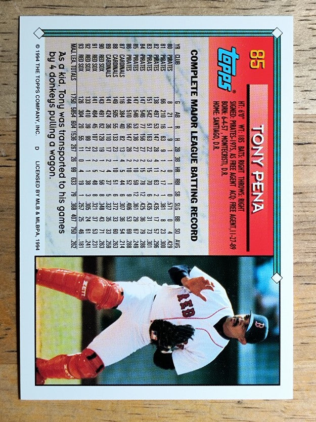 1994 Topps #85 Tony Pena