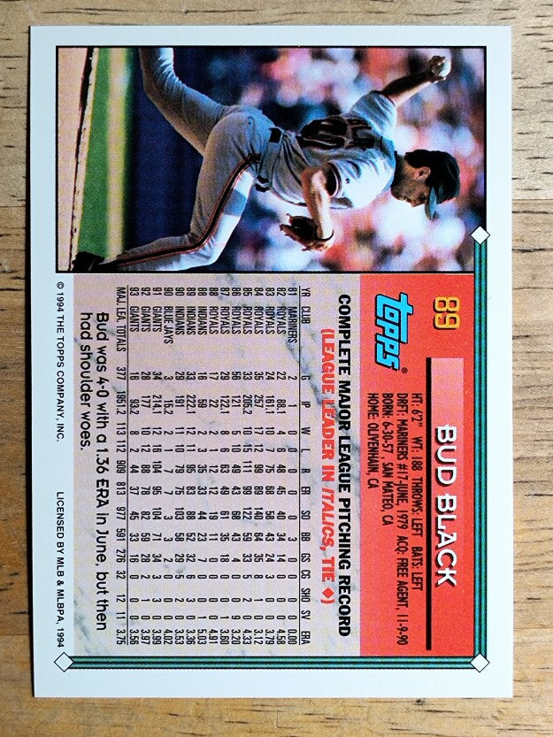 1994 Topps #89 Bud Black