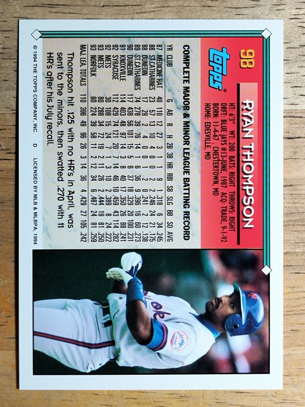 1994 Topps #98 Ryan Thompson