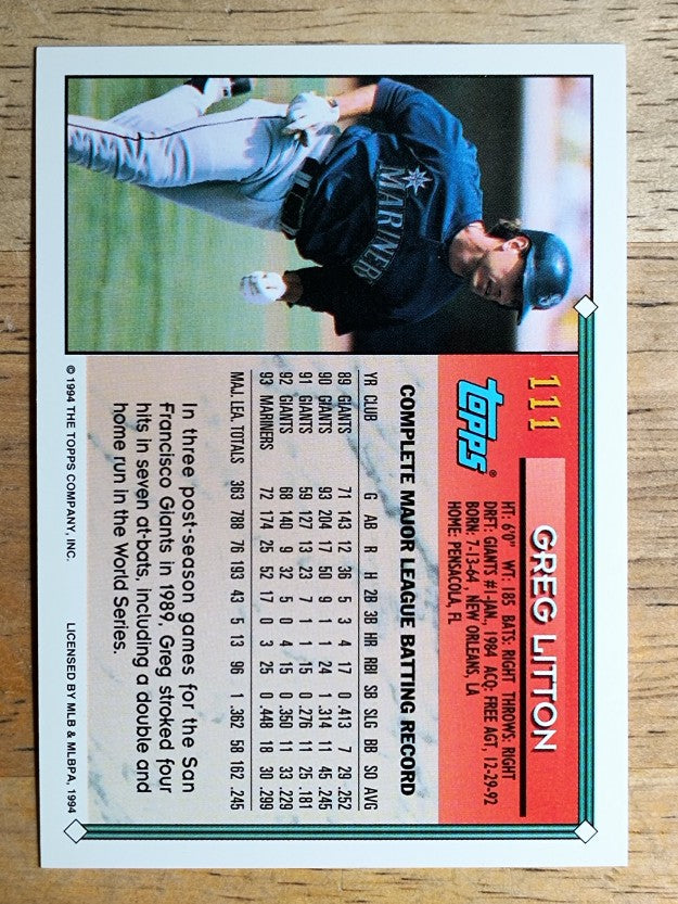 1994 Topps #111 Greg Litton
