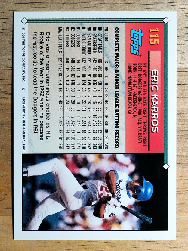 1994 Topps #115 Eric Karros