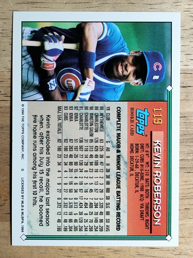 1994 Topps #119 Kevin Roberson