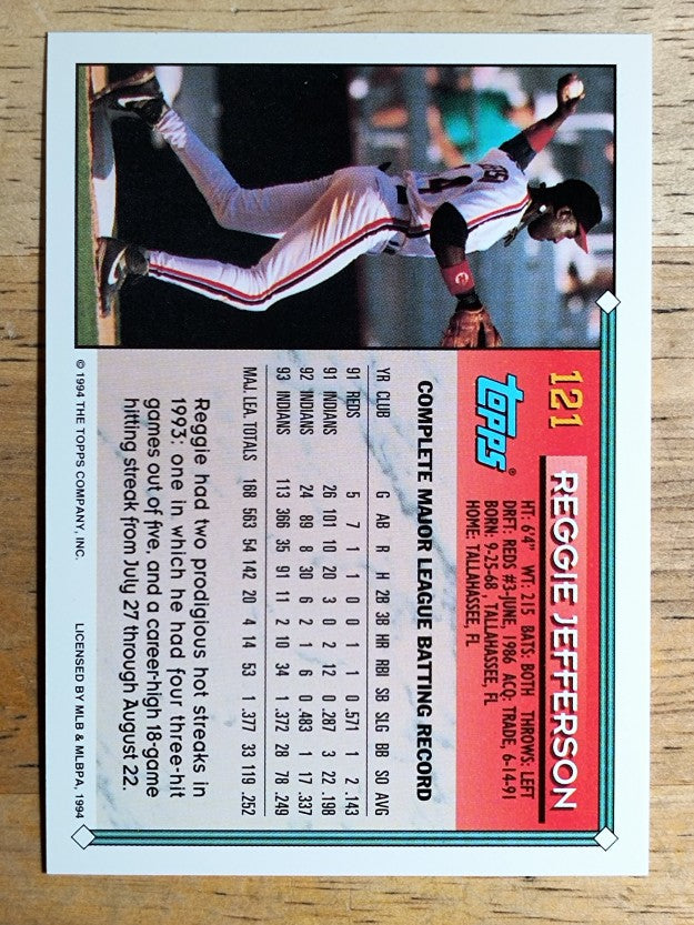 1994 Topps #121 Reggie Jefferson