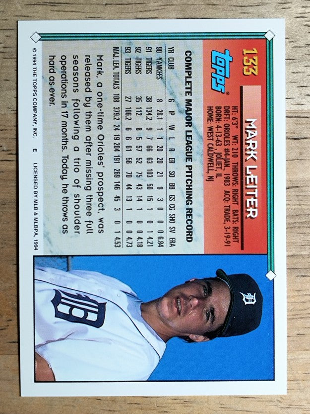 1994 Topps #133 Mark Leiter