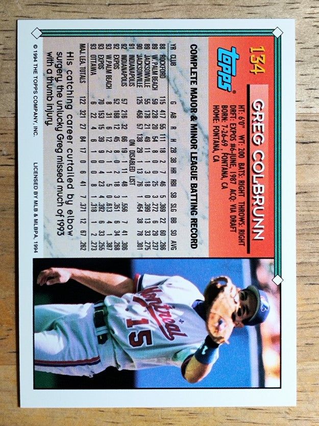 1994 Topps #134 Greg Colbrunn