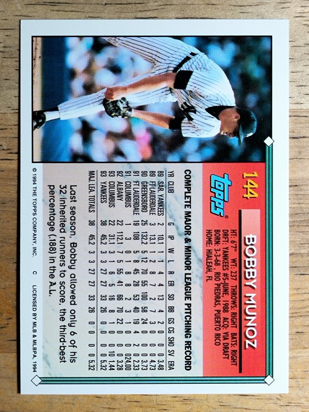 1994 Topps #144 Bobby Munoz