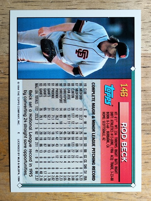 1994 Topps #146 Rod Beck