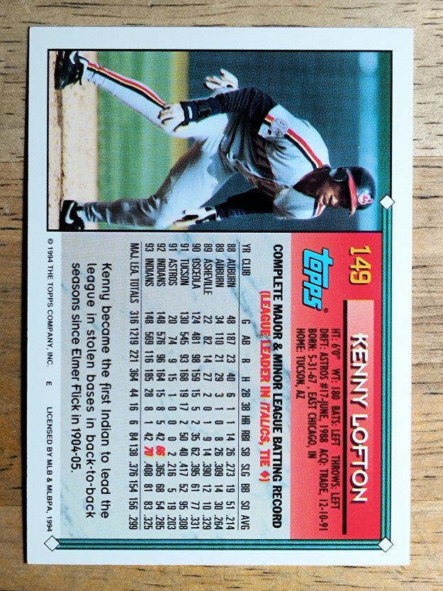 1994 Topps #149 Kenny Lofton
