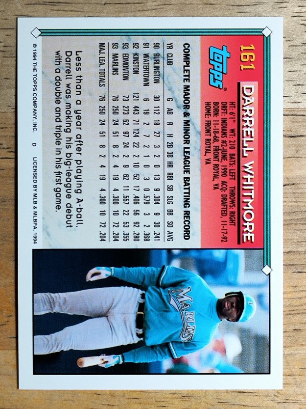 1994 Topps #161 Darrell Whitmore