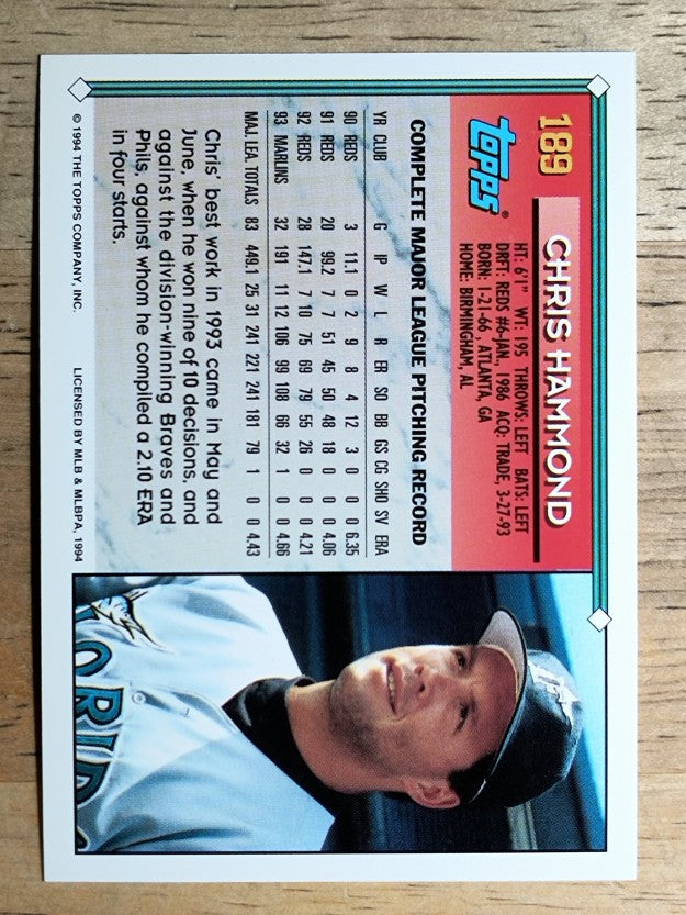 1994 Topps #189 Chris Hammond
