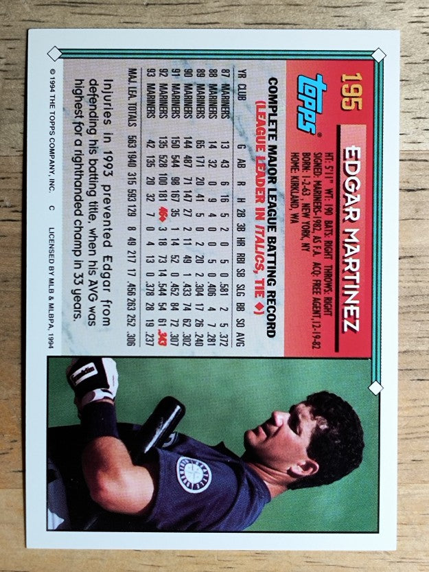 1994 Topps #195 Edgar Martinez