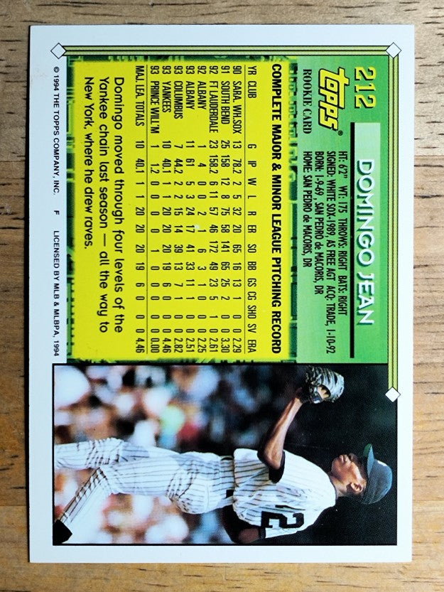 1994 Topps #212 Domingo Jean