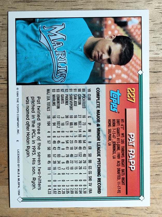 1994 Topps #227 Pat Rapp