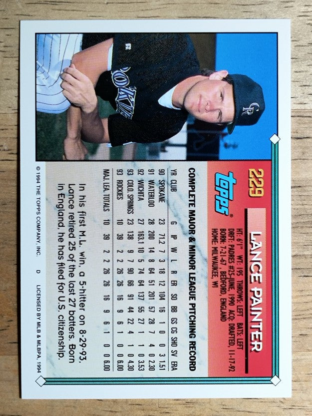 1994 Topps #229 Lance Painter