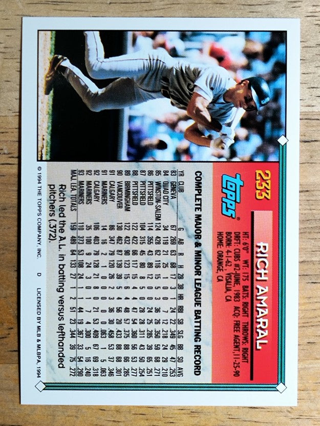 1994 Topps #233 Rich Amaral