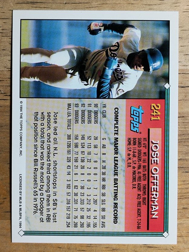 1994 Topps #241 Jose Offerman