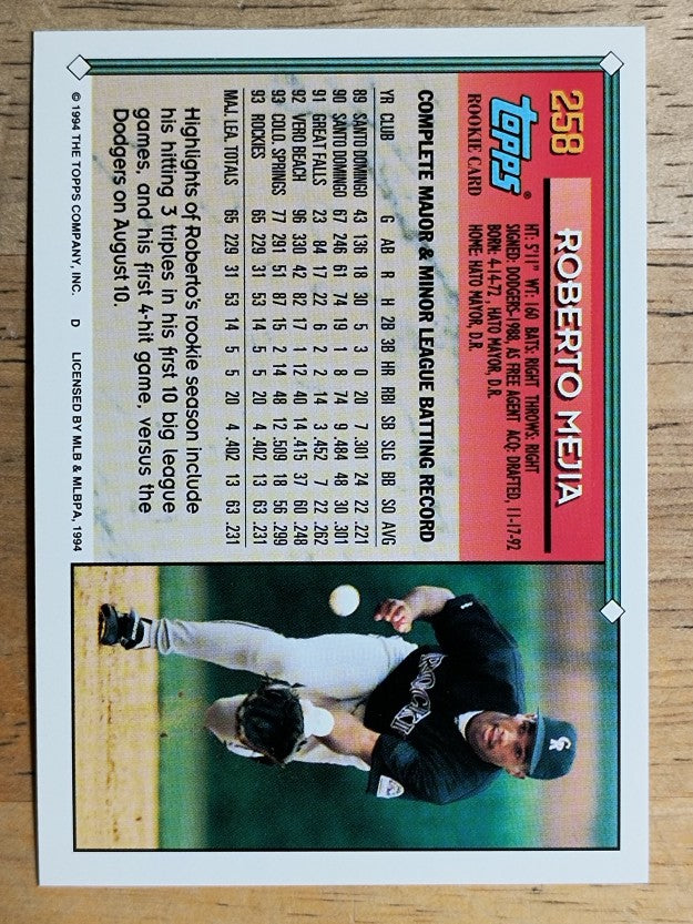 1994 Topps #258 Roberto Mejia