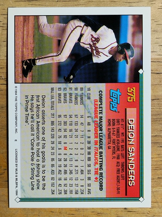 1994 Topps #375 Deion Sanders