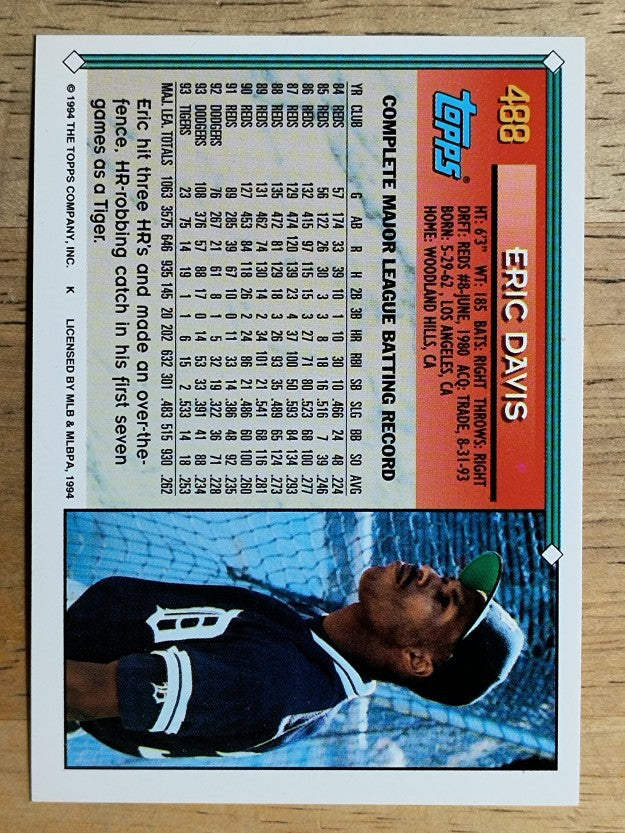 1994 Topps #488 Eric Davis