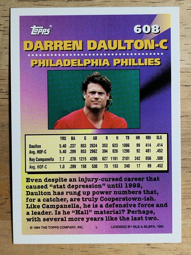 1994 Topps #608 Darren Daulton MOG