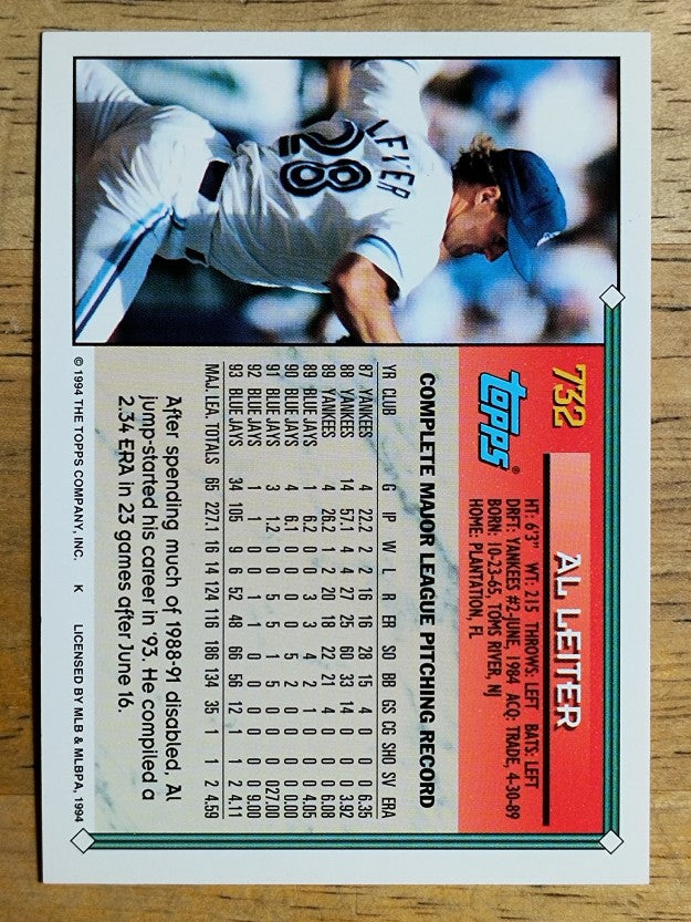 1994 Topps #732 Al Leiter