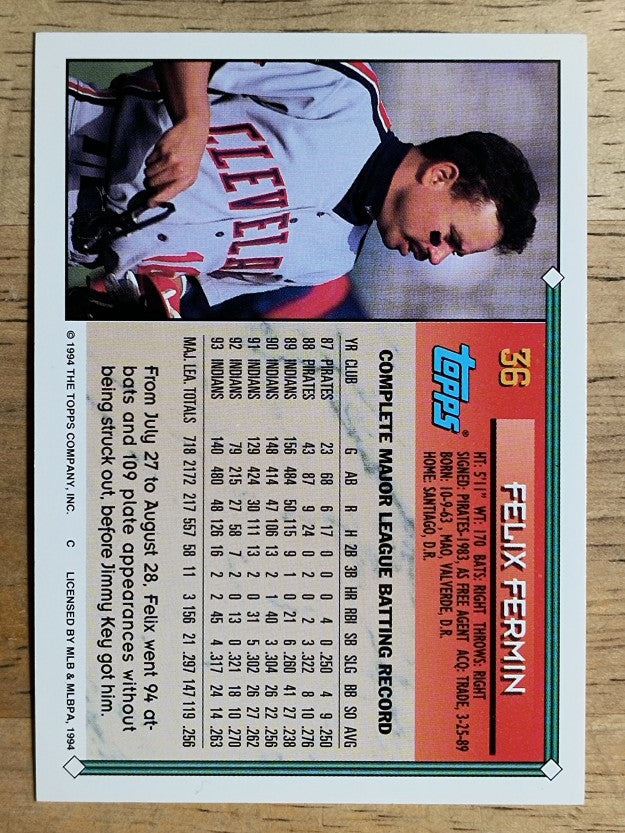 1994 Topps Gold #36 Felix Fermin