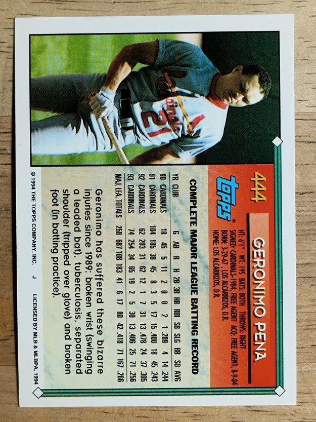 1994 Topps Gold #444 Geronimo Pena