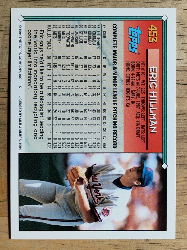 1994 Topps Gold #453 Eric Hillman