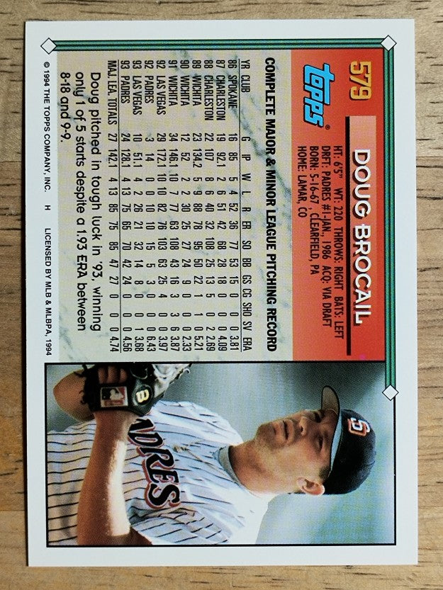 1994 Topps Gold #579 Doug Brocail