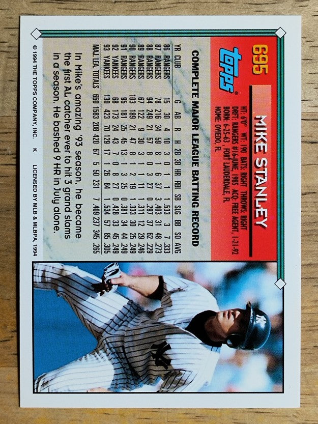 1994 Topps Gold #695 Mike Stanley