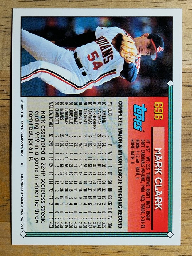 1994 Topps Gold #696 Mark Clark
