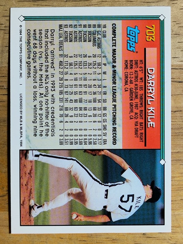1994 Topps Gold #703 Darryl Kile