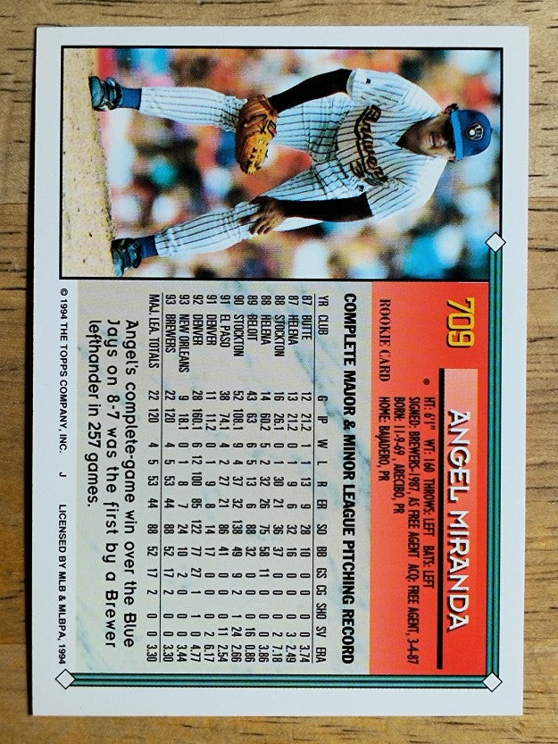 1994 Topps Gold #709 Angel Miranda