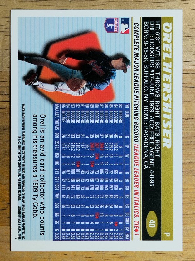 1996 Topps #40 Orel Hershiser