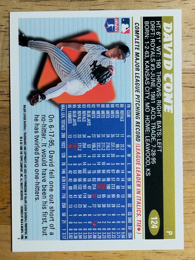 1996 Topps #124 David Cone