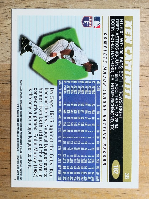 1996 Topps #182 Ken Caminiti